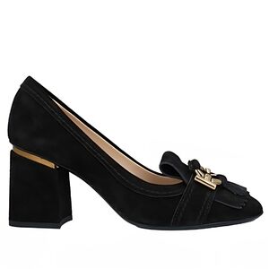Tod’s Black Suede Block Heel Pumps with Gold Detail – Size US 6.5,  NWOT